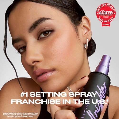Urban Decay All Nighter Waterproof Makeup Setting Spray (Full Size) - Natural Finish, Smudge-Proof, Transfer-Resistant, Up to 16HR Wear, Cools Skin Temperature, Fine Mist, Controls Shine - 4 Fl Oz - Image 2
