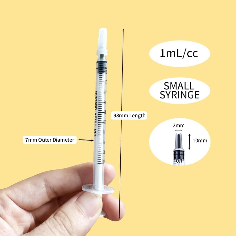 50 Pcs 1ml Syringes with Caps Oral Dispenser Individually Sterile Warpped for Medicine Dropper, Colostrum Collect Feeding Pets, Liquid 1ml 50.0 - Image 5