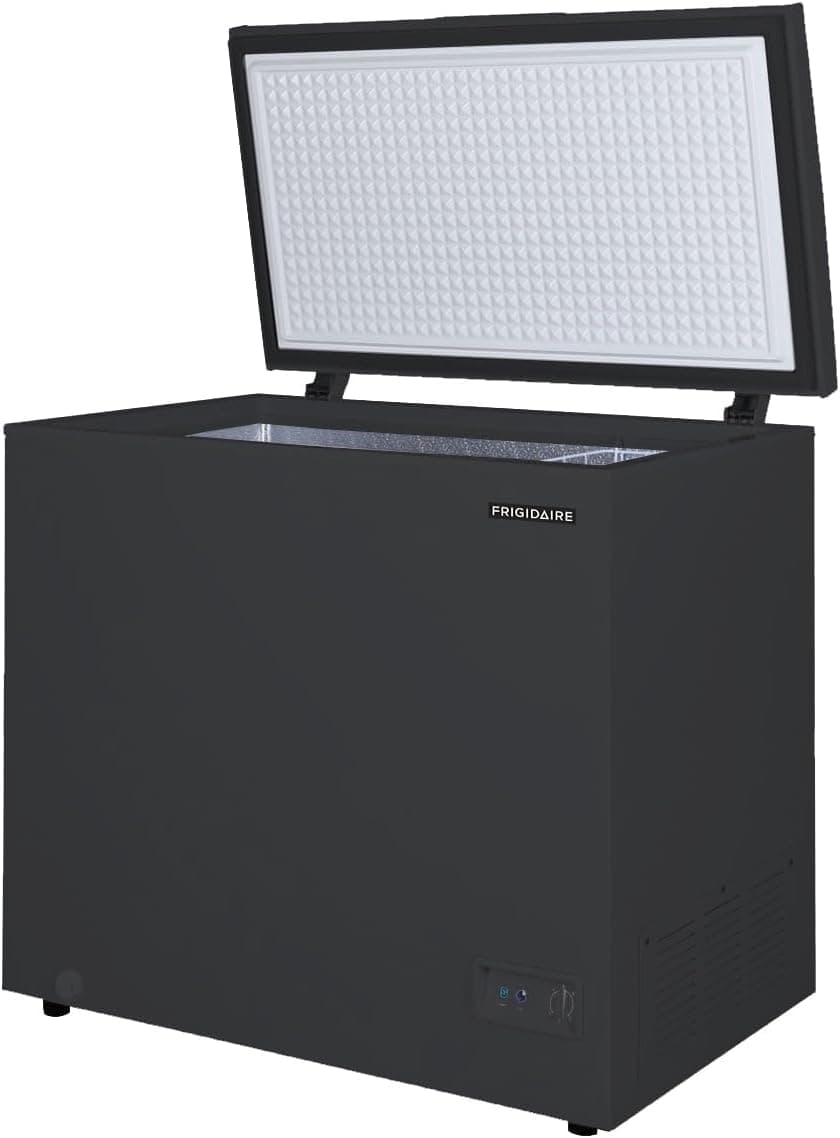 FRIGIDAIRE EFRF7003-BLACK Chest Deep Freezer, 7 Cu. Ft, Black Adjustable Thermostat-Removable Vinyl Coated Wire Basket-Easy Defrost Drain 7 cu ft - Image 3