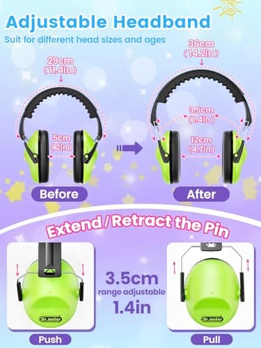 Dr.meter Ear Muffs for Noise Reduction: 27.4SNR Noise Cancelling Headphones for Kids Adults, EM100 Adjustable Hearing Protection Earmuffs for Monster Jam, Autism Sensory, Concerts, Fireworks - Image 4