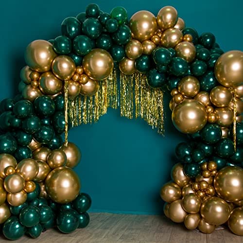 RUBFAC 129pcs Metallic Gold Balloons Different Sizes 18 12 10 5 Inch, Latex Balloon Garland Arch Kit for Party Graduation Wedding Holiday Happy Birthday Decoration - Image 5