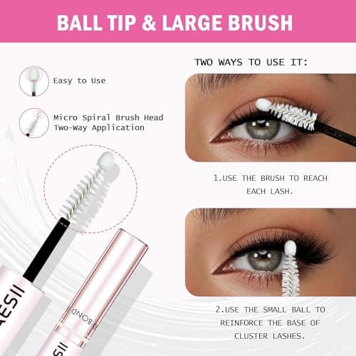 LA MAESII Lash Cluster Bond and Seal Waterproof Glue for Eyelash Clusters 10ml 2-in-1 Home Use Strong Hold 72H - Image 4
