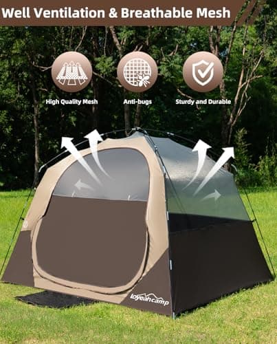 LOYEAHCAMP 4 Person Blackout Camping Tent, Easy Setup Waterproof Family Dome Tent for Camping with Rainfly, Portable Double Layer Large Family Tent for Outdoor Camping&Hiking - Image 5