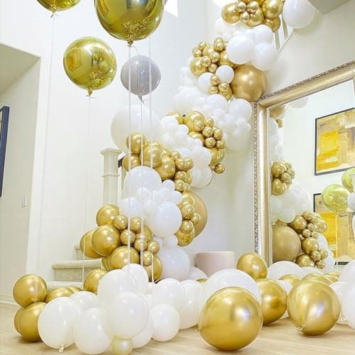 PartyWoo Metallic Gold Balloons, 50 pcs 12 Inch Gold Metallic Balloons, Gold Balloons for Balloon Garland or Balloon Arch as Party Decorations, Birthday Decorations, Baby Shower Decorations, Gold-G101 - Image 5