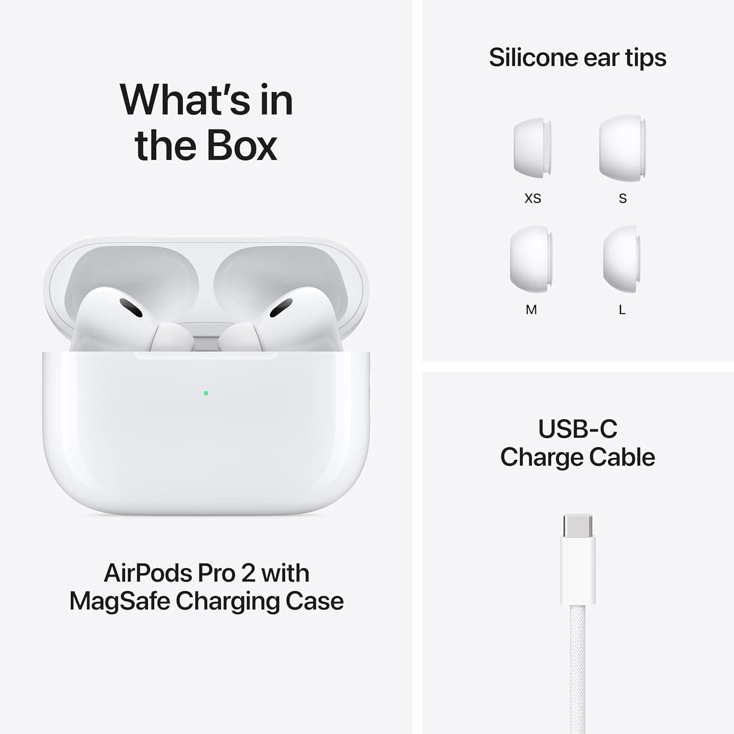 Apple AirPods Pro 2 Wireless Earbuds, Active Noise Cancellation, Hearing Aid Feature, Bluetooth Headphones, Transparency, Personalized Spatial Audio, High-Fidelity Sound, H2 Chip, USB-C Charging Without AppleCare+ - Image 8