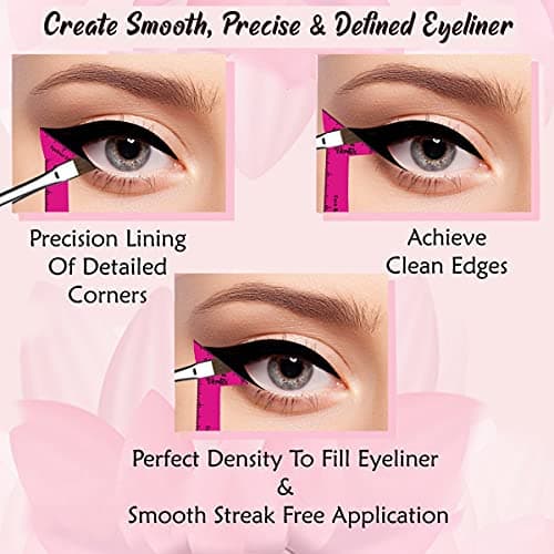 Eyeliner Stencils Pencil Liquid Waterproof Tool For Liner Makeup Brush Pen Stamp Thin Sharpener Cat Eyes Small Angled Wing Tip | Real Beginners Techniques Eye Shadow Lines Gel Eyebrow Pomade Black - Image 2