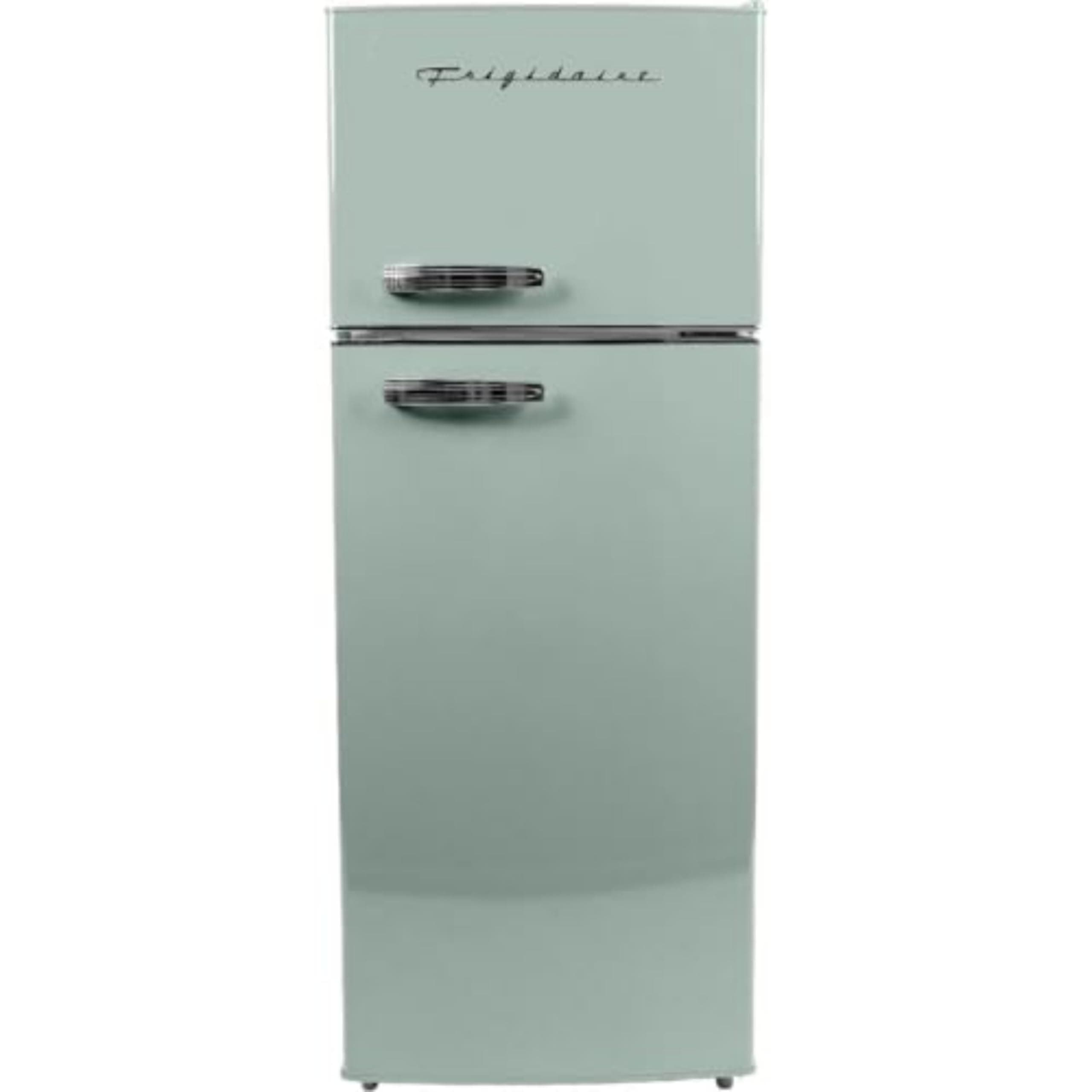 Frigidaire EFR753 Retro Apartment Size Refrigerator with Top Freezer - 2 Door Fridge with 7.5 Cu Ft of Storage Capacity, Adjustable Spill-Proof Shelves, Door & Crisper Bins, Mint MINT Double Door Fridge