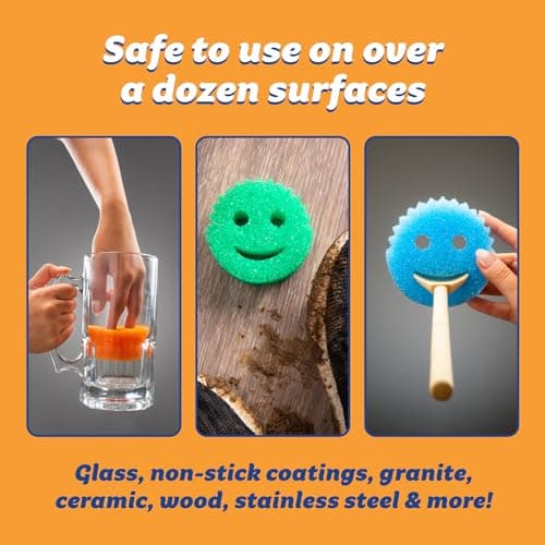 Scrub Daddy Color Sponges - Scratch-Free Multipurpose Dish Sponges for Kitchen, Bathroom & Household Cleaning - Made with BPA-Free Polymer Foam (3 Count) - Image 6