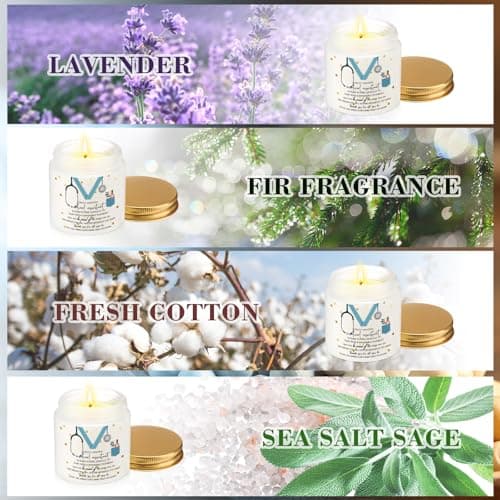 Nuanchu 4 Pcs Medical Assistant Gifts Soy Scented Candles Bulk Aromatherapy Jar 3.5 oz Soy Wax 4 Styles Scented Candles Presents for Women Nurse Week Thanksgiving Christmas Birthday - Image 3