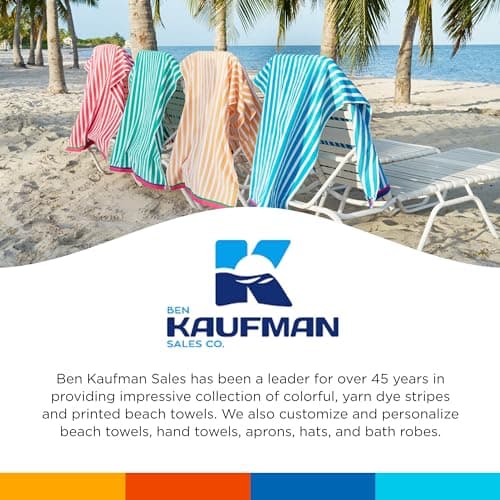 Kaufman - Colorful Racing Striped Beach & Pool Towel - Extra Large Beach Towel - Soft & Absorbent 100% Cotton Towels - Assorted Colors - 30" x 60" - 4 Pack - Image 7