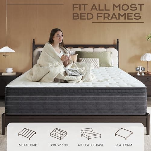 VERYOK Hybrid Mattress Queen Size, 12 Inch Soft Queen Size with Hybrid Bed Mattress in a Box Pressure Relief, Cooling Farbic, Motion Isolation & Edge Support - Image 4