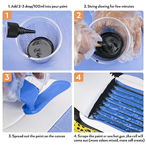 Nicpro 7 Ounce Silicone Pouring Oil for Art, Dramatic Cell Activator for Acrylic Paint Pour, 100% Silicone Medium Compatible with All Painting Acrylic or Watercolor - Image 4
