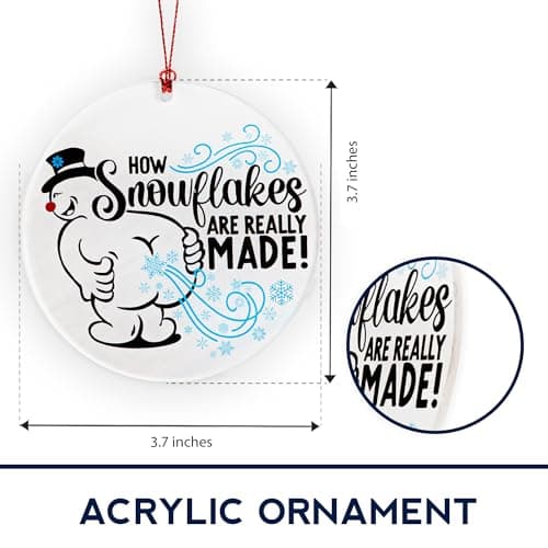 Christmas Ornaments 2025, Funny Adult Snowman Ornament, How Snowflakes are Really Made, Naughty Christmas Decorations, Hilarious Gift Exchange Ideas for Friends, White Elephant Ornament - Image 3