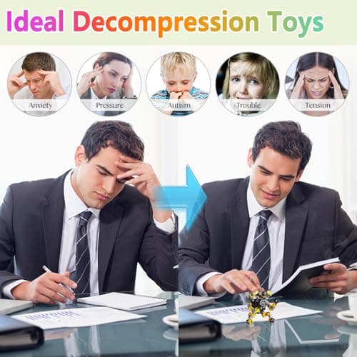 Gokeey Transformable Fidget Spinners 4 Pcs for Kids and Adults Stress Relief Sensory Toys for Boys and Girls Fingertip Gyros for Party Favors Stocking Stuffers Bulk for Kids - Image 4