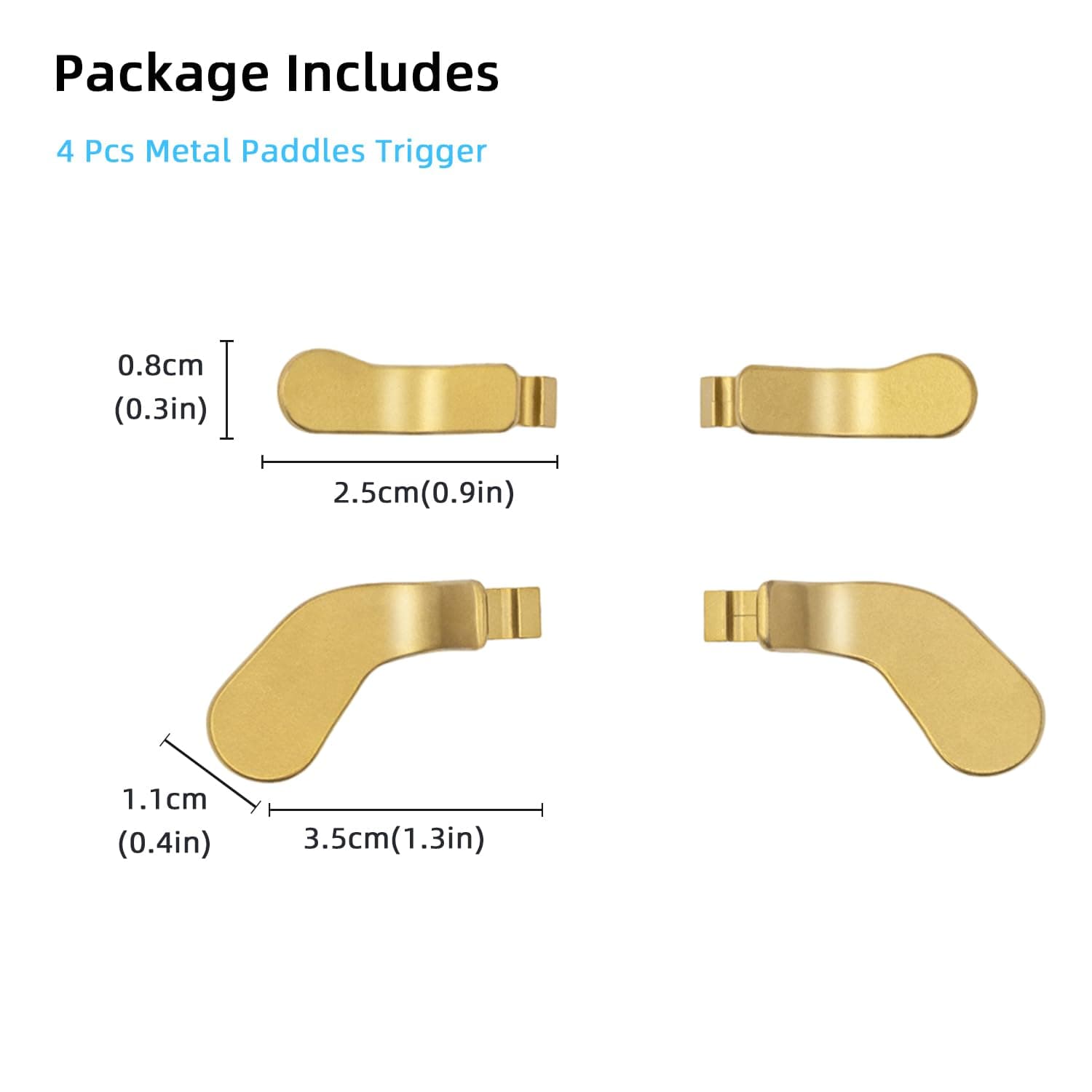 Mcbazel Metal Stainless Steel Paddles Trigger for Xbox Elite/Elite 2, Replacement Parts Accessories Kits Metal Paddles Compatible with Xbox Elite/Elite 2 Controller - 4 Pcs (Gold) - Image 9
