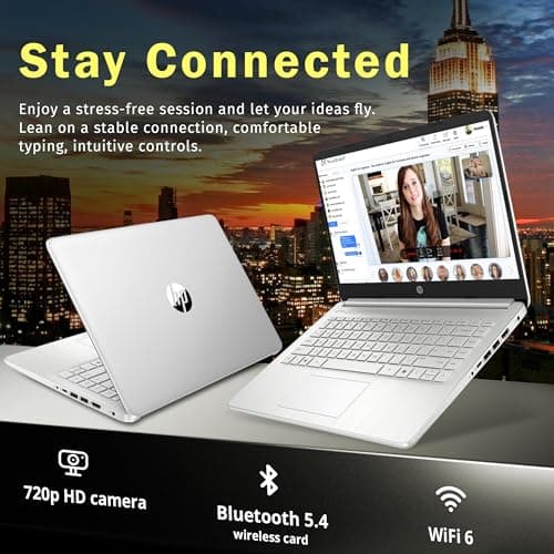 HP Stream 14" HD BrightView Laptop, Intel Celeron N150, 16GB RAM, 288GB Storage (128GB eMMC + 160GB Docking Station Set), Intel UHD Graphics, 720p Webcam, Wi-Fi, 1 Year Office 365, Win 11 S, Silver - Image 4