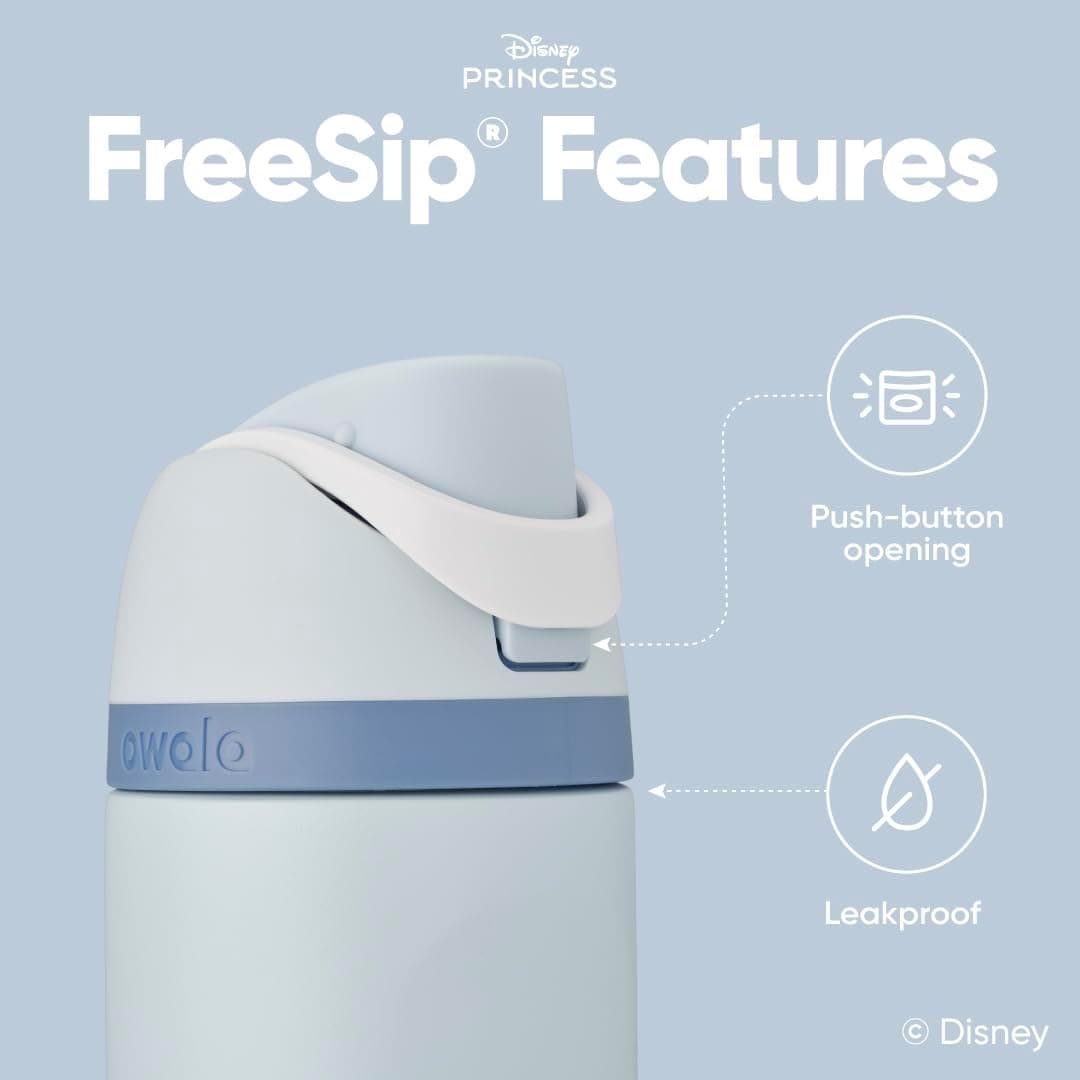 Owala Disney Princess FreeSip Insulated Stainless Steel Water Bottle with Straw for Sports and Travel, BPA-Free Sports Water Bottle, 24 oz, Cinderella Cinderella Disney Princess - Image 5