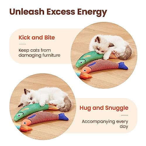 Potaroma Cat Toys Saury Fish, 3 Pack, Catnip Crinkle Sound, Soft and Durable, Interactive Kitten Kicker for Indoor Kitty Exercise 9.4 Inches for All Breeds - Image 5
