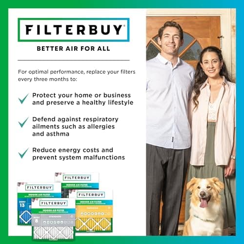 Filterbuy 16x20x1 Air Filter MERV 8 Dust Defense (4-Pack), Pleated HVAC AC Furnace Air Filters Replacement (Actual Size: 15.50 x 19.50 x 0.75 Inches) - Image 7