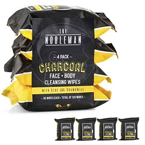 Men's Charcoal Face + Body Cleansing Wipes - 4 Pack (120ct) - Image 3