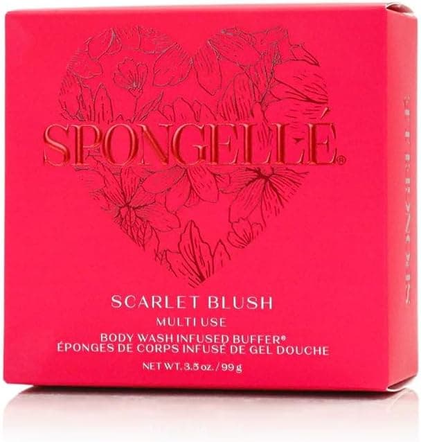Spongellé Scarlet Blush Heart Buffer – All-in-One Exfoliating Sponge & Body Wash for Valentine's & Mother's Day Gifts - Image 4
