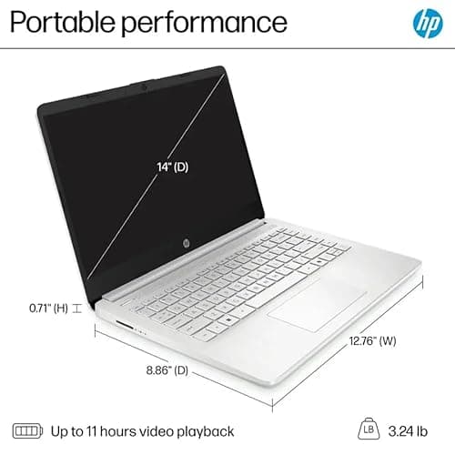 HP 2025 14" Laptop Computer, Intel N150, 16 GB RAM, 512 GB Storage(128GB eMMC + 128GB UFS + 256GB MSD), Copilot AI, Wi-Fi 6, BT 5.4, HD Cam, 1 Year Office 365, Windows 11 Pro, Accessories, Silver - Image 10