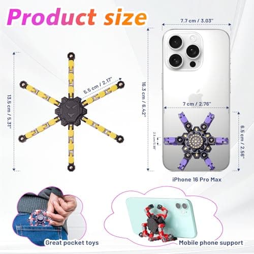 Gokeey Transformable Fidget Spinners 4 Pcs for Kids and Adults Stress Relief Sensory Toys for Boys and Girls Fingertip Gyros for Party Favors Stocking Stuffers Bulk for Kids - Image 5