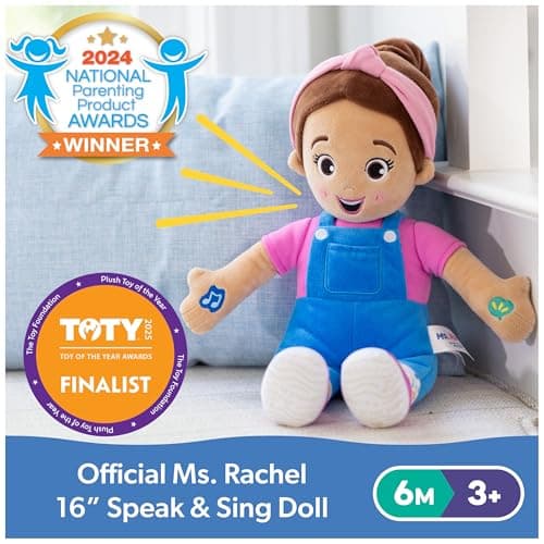 Ms. Rachel Speak & Sing Doll 16” Tall Interactive Toy with 4 Songs & 16+ Phrases, Toddler Toys for Girls & Boys Ages 6 Months to 3+ Years - Image 2