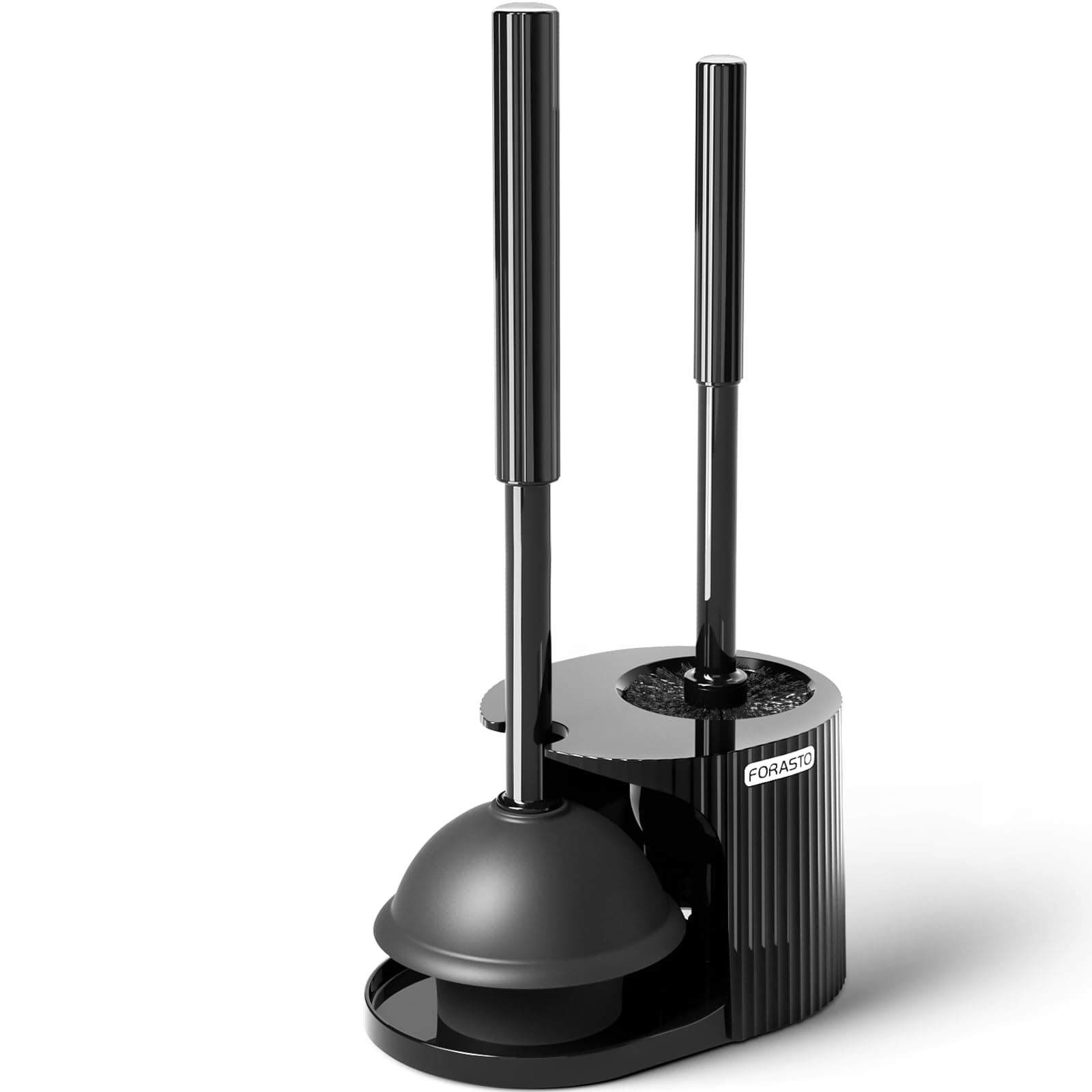 2 in 1 Toilet Plunger and Brush Set，Extended Handle Plunger，Toilet Bowl Brush Plunger Set, Bathroom Cleaning Tools ，Toilet Brush Plunger Combo，Cleaning Brush，Bathroom Cleaning Supplies Black 1Pack