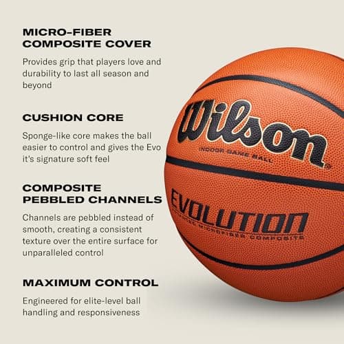 WILSON Evolution Game Basketball - Game Ball, Size 7 - 29.5" - Image 5