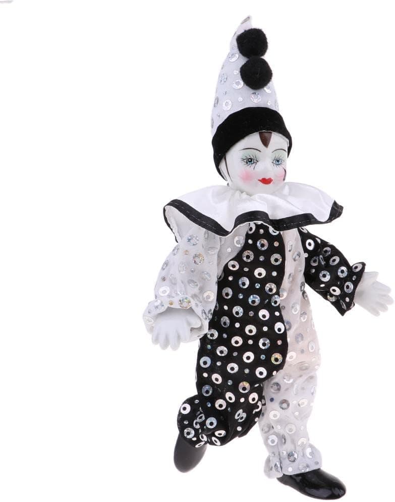 DYNWAVE 9inch Clown Doll - can Sitting & Standing, Hand Painted Harlequin Doll Display Decoration,Valentin Gift - Image 8