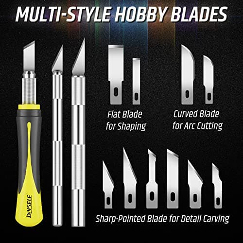 DIYSELF 16-Piece Craft Knife Set, Exacto Knife Set, 3-Piece Hobby Knife with 10-Piece Exacto Knife Blades, Precision Art Knife for Pumpkin Carving, Modeling, Exactly Knife, Pumpkin Carving Tools - Image 4
