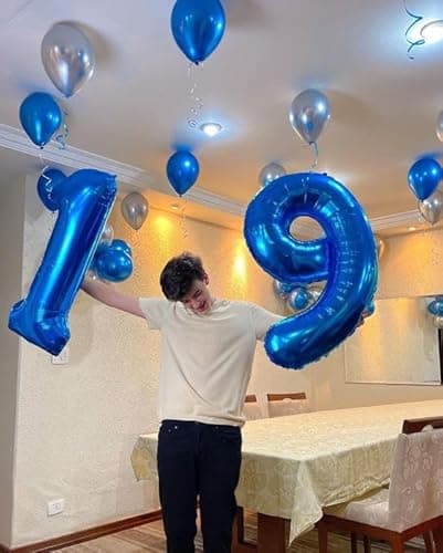 40 Inch Navy Blue 1 Balloon for First Birthday, Blue One 1st Number Balloon Birthday Decorations for Boy Man Toddler Baby, 10th 21st, Giant Number 1 Balloon - Image 2