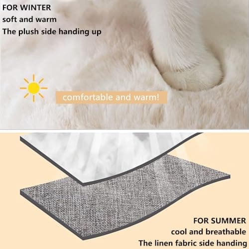 Reversible Cat Hammock for Cage Hanging, Soft Sleeping Bed for Kittens and Small Pets, Features Hardwood Spreader Bars, Portable Hammock can be Tied Between Trees or Posts (Grey+White, Medium) - Image 2