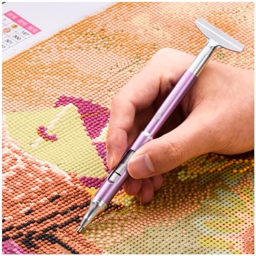 Benote Diamond Art Painting Pen Refillable Wax, Diamond Paint Accessories Refillable Wax Pen Self-Stick Drill Pens with Metal Correction Plate for Art DIY Craft - B18 - Image 7