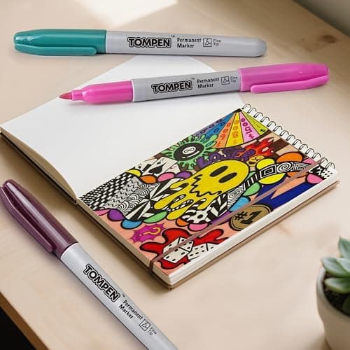 Permanent Markers Fine Tip 200 Pack Bulk,20 Assorted Colors,Waterproof Permanent Marker with Quick Drying on Wood,Plastic,Paper,Metal,Mirror for Gifts Office School Classroom - Image 5