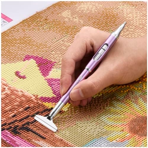 Benote Diamond Art Painting Pen Refillable Wax, Diamond Paint Accessories Refillable Wax Pen Self-Stick Drill Pens with Metal Correction Plate for Art DIY Craft - B18 - Image 8