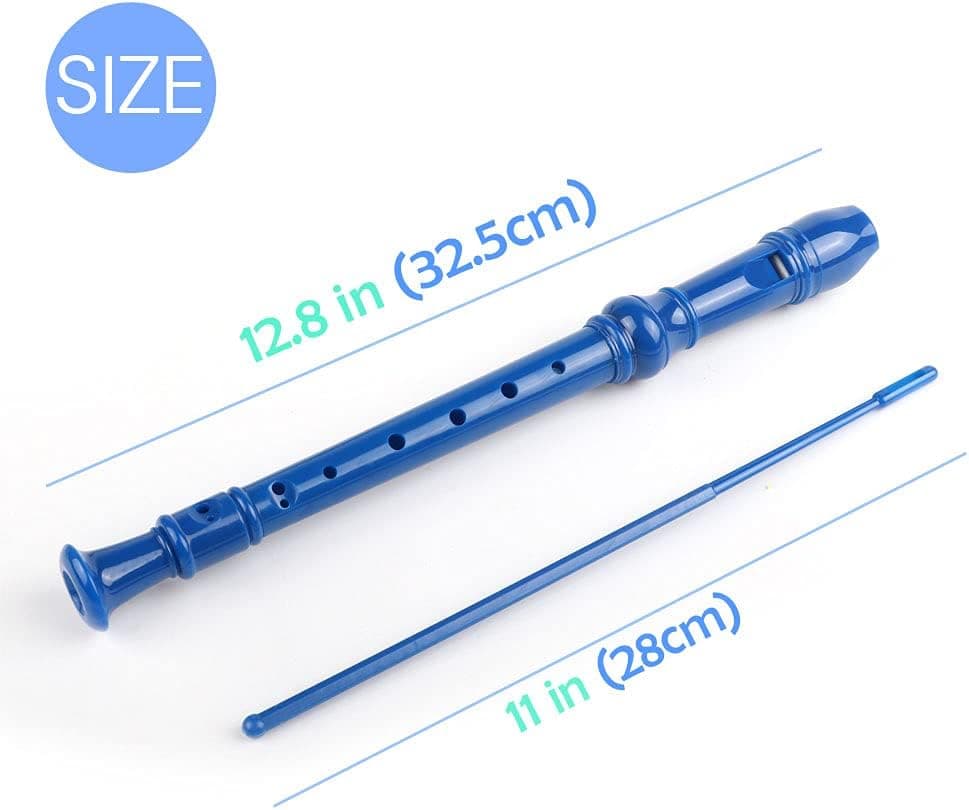 Mr.Power Soprano Recorder German Style C Key 8 Holes Easy Instrument for Beginners School Student Home Entertainment (Blue) Plastic, 3-piece detachable Blue - Image 5