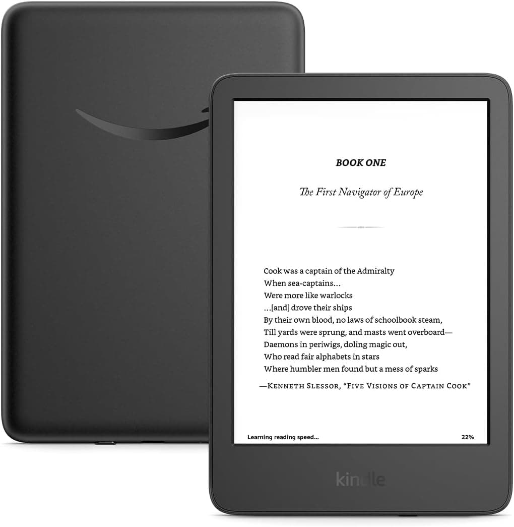 Amazon Kindle 16 GB (newest model) - Lightest and most compact Kindle, now with faster page turns, and higher contrast ratio, for an enhanced reading experience - Black Black Without Kindle Unlimited Lockscreen Ad-Supported - Image 3