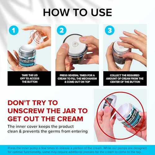 SimplyVital Collagen, Retinol & Hyaluronic Acid Cream - Anti-Aging Face Moisturizer for Face, Firming Skin Care Neck & Décolleté - Made in USA, Daily Moisturizer Face Cream Day & Night - 1.7 fl.oz. - Image 7