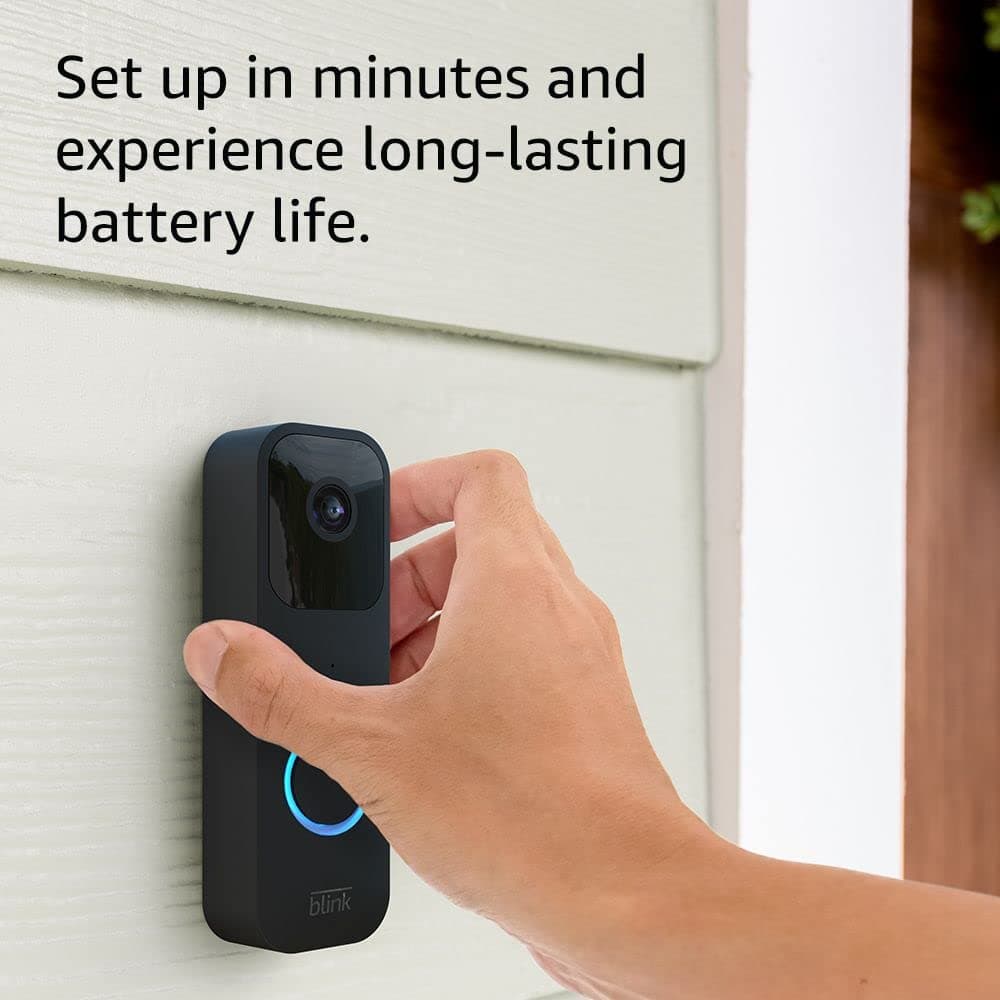 Blink Video Doorbell — Two-way audio, HD video, long-lasting battery life, wired or wire-free install, motion detection, chime app alerts, Works with Alexa (Black) - Image 7