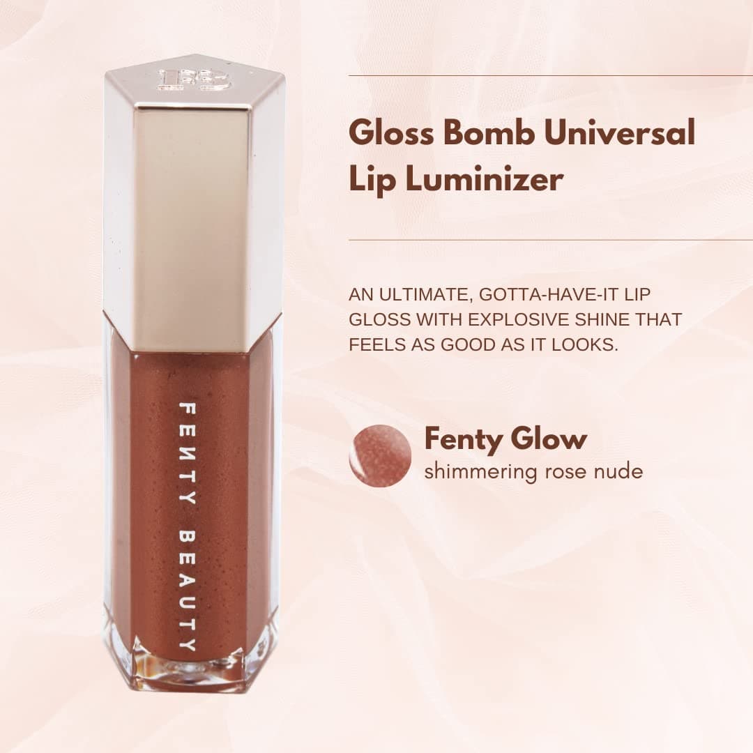 Fenty Beauty Gloss Bomb Universal Lip Luminizer - 01 Fenty Glow for Women - 0.3 oz Lip Gloss Cranberry 0.3 Ounce (Pack of 1) - Image 3