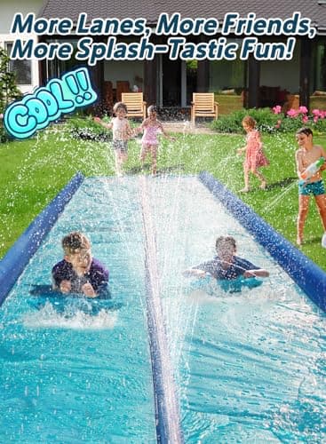 Slip and Water Slide for Kids and Adults Backyard 22ft with Extra-Large Inflatable Guard Rails and Dual Way Water Sprayers,Heavy Duty and Extra Long Design with Two Inflatable Bodyboards. - Image 4