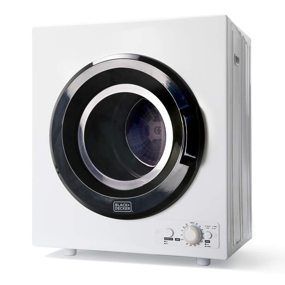 BLACK+DECKER BCED37 Compact Dryer for Standard Wall Outlet, Small, 4 Modes, Load Volume 13.2 lbs., White 3.5 Cu. Ft