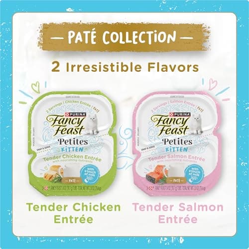 Fancy Feast Purina Petites Kitten Tender Pate Gourmet Wet Kitten Food Variety Pack - 12 ct. Tub - Image 2