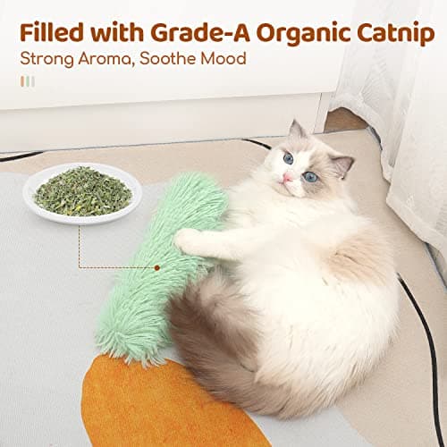 Potaroma Cat Toys Pillows, 3 Pack, Soft and Durable Crinkle Sound with Catnip Inside, Interactive Indoor Kitten Kicker, Promotes Kitty Exercise - Image 3