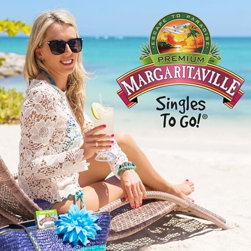Margaritaville Singles to Go Water Drink Mix, Variety Pack, Includes 4 Flavors: Caribbean Fruit Punch, Pina Colada, Strawberry Daiquiri, And Margarita,1 Box (40 Single Servings) - Image 5