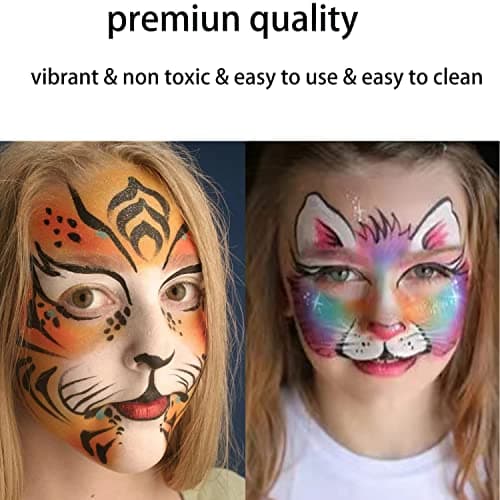 12 PCS Glow Face Body Paint, Glow In The Dark Under UV Black Light Sticks Makeup Neon Face Painting Kits for Adult Halloween Festival Accessory Glow Party Supplies - Image 5