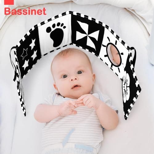 URMYWO Black and White Baby Toys, Tummy Time High Contrast Newborn Toys 0-3 Months, Soft Baby Book, Visual Stimulation Montessori Sensory Infant Toys 0-6-12 Months, Shower Gift for Boys Girls - Image 8