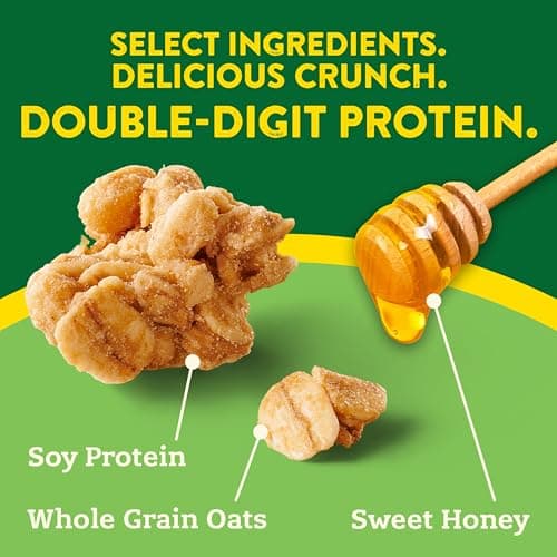 Amazon.com : Nature Valley Oats & Honey Protein Granola, Family Size, 17 oz | 50% More Than 11 oz Pouch, 13g Protein & 33g Whole Grain per Serving, Good Source of Fiber : Everything Else - Image 6